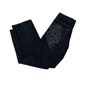 Ecko vintage Y2K dragon design jeansW30 L32 streetwear wide leg straight